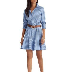 Ralph Lauren Striped Ruffled Shirt Dress